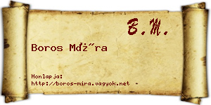 Boros Míra névjegykártya